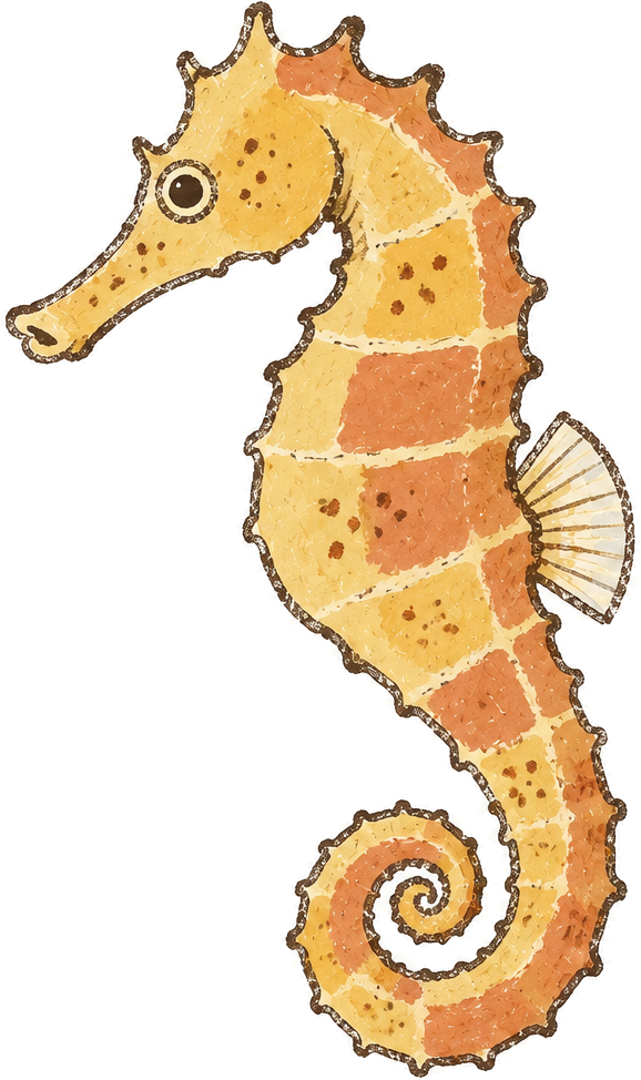 Longsnout seahorse, original illustration