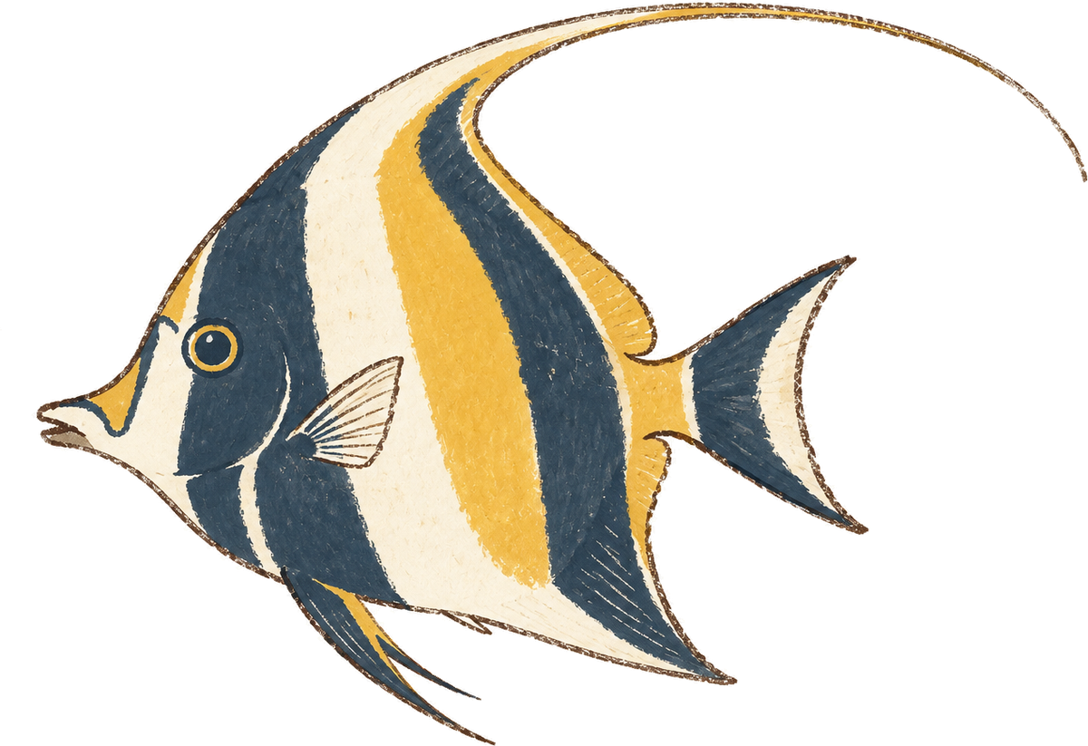 Moorish idol, original illustration
