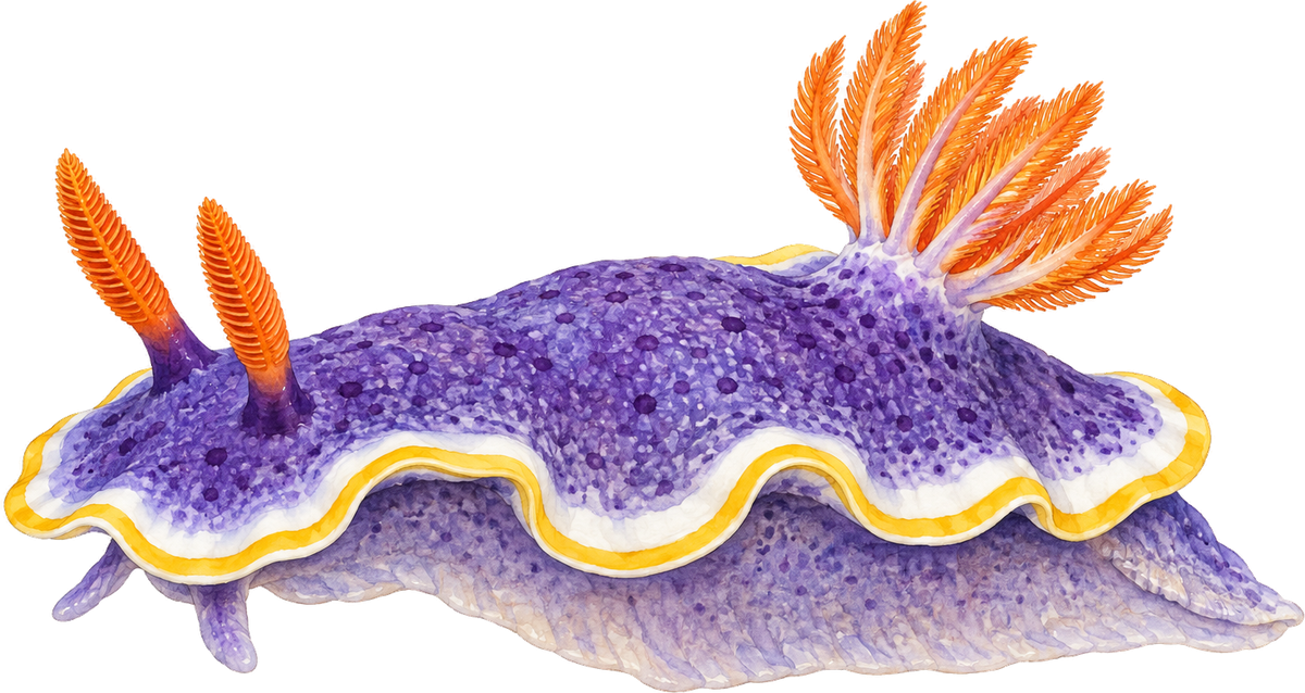 Apolegma nudibranch, original illustration