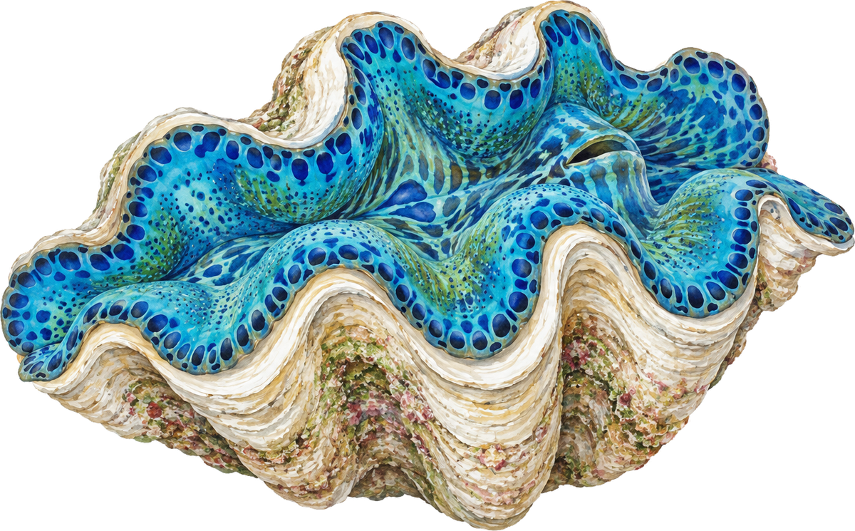 Small giant clam, original illustration