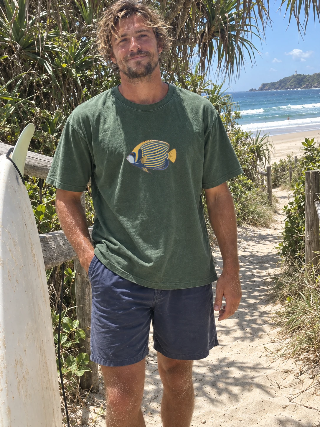 Emperor angelfish · Adult Little Shoal t-shirt in Forest green