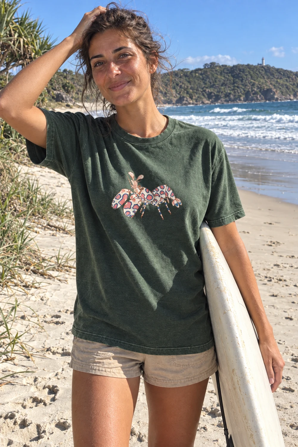 Harlequin shrimp Little Shoal t-shirt in Forest green