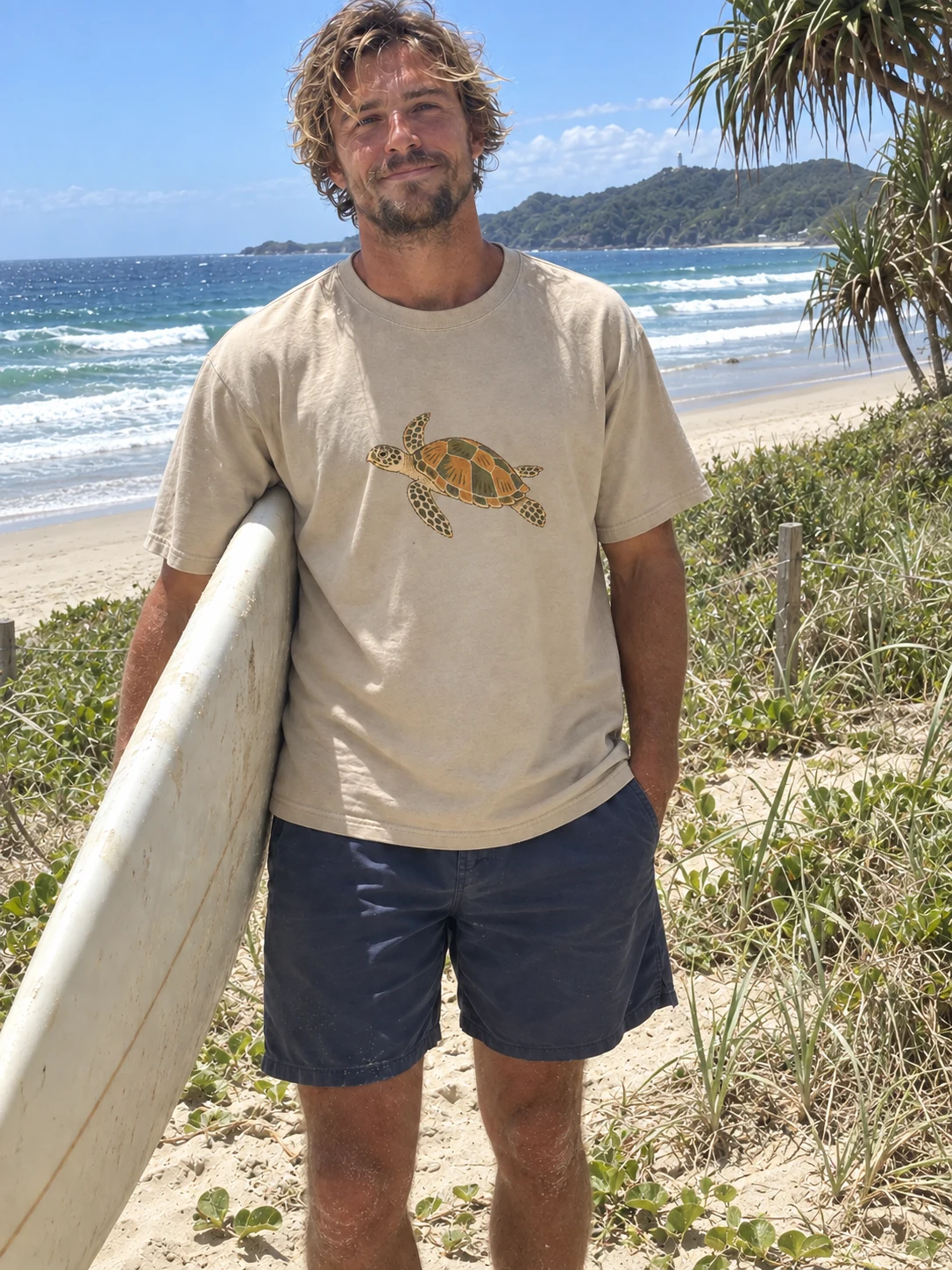 Hawksbill turtle Little Shoal t-shirt in Washed sand