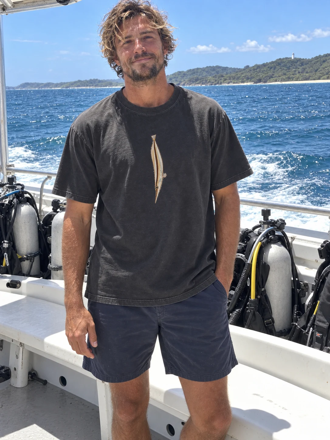 Razorfish Little Shoal t-shirt in Washed black