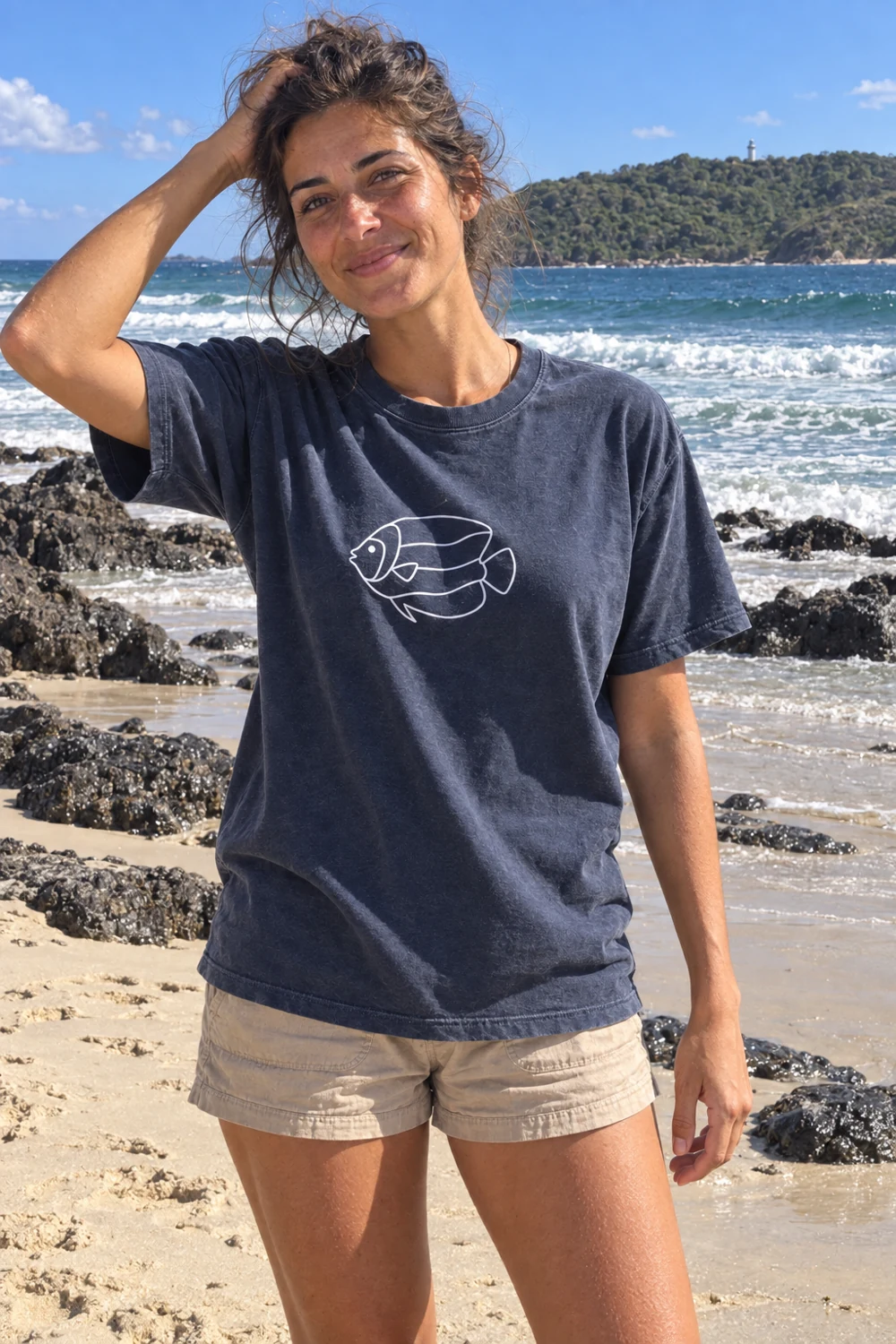 Emperor angelfish · Adult Night Dive t-shirt in Navy