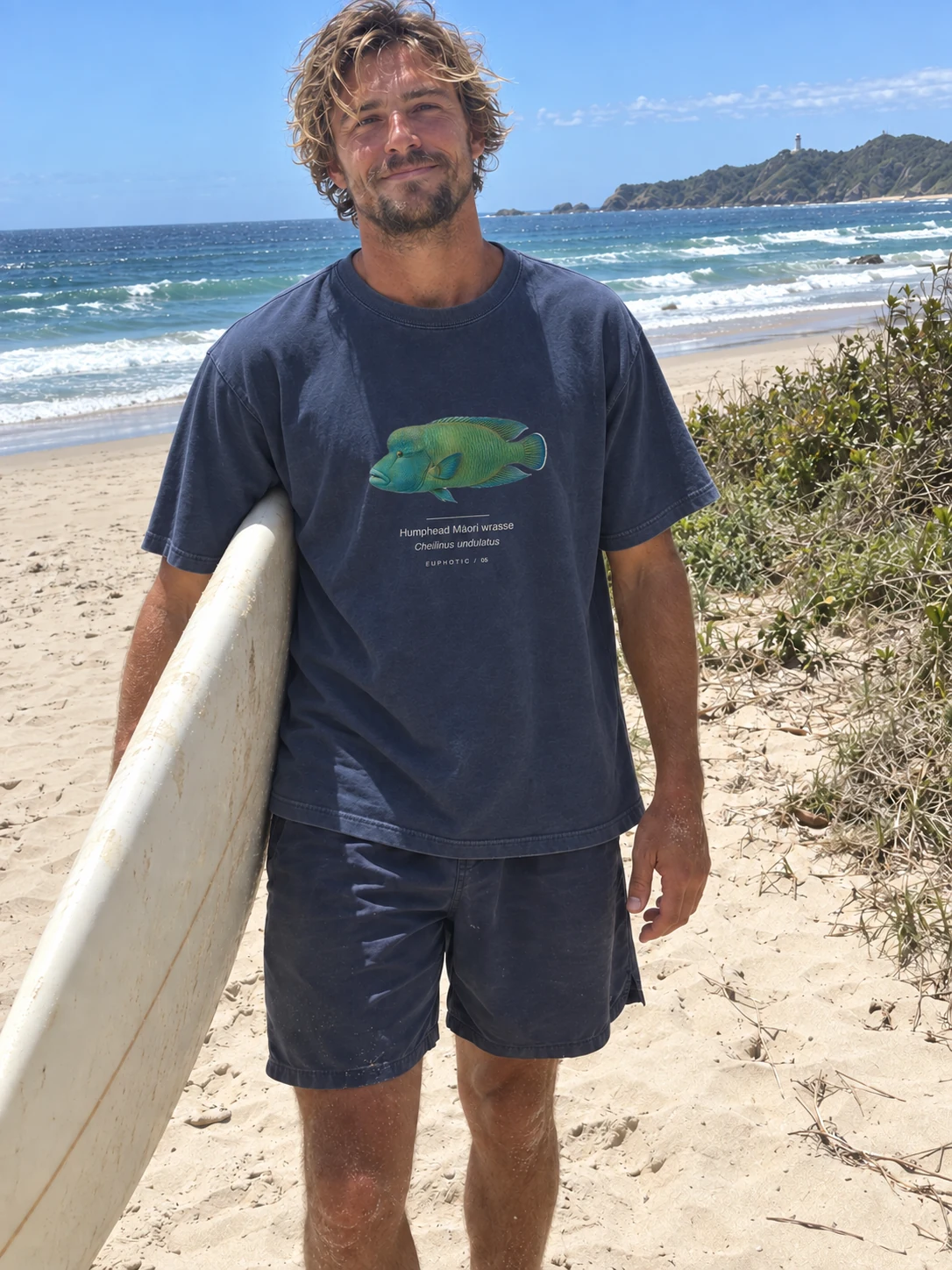Humphead Māori wrasse Reef Plates t-shirt in Navy