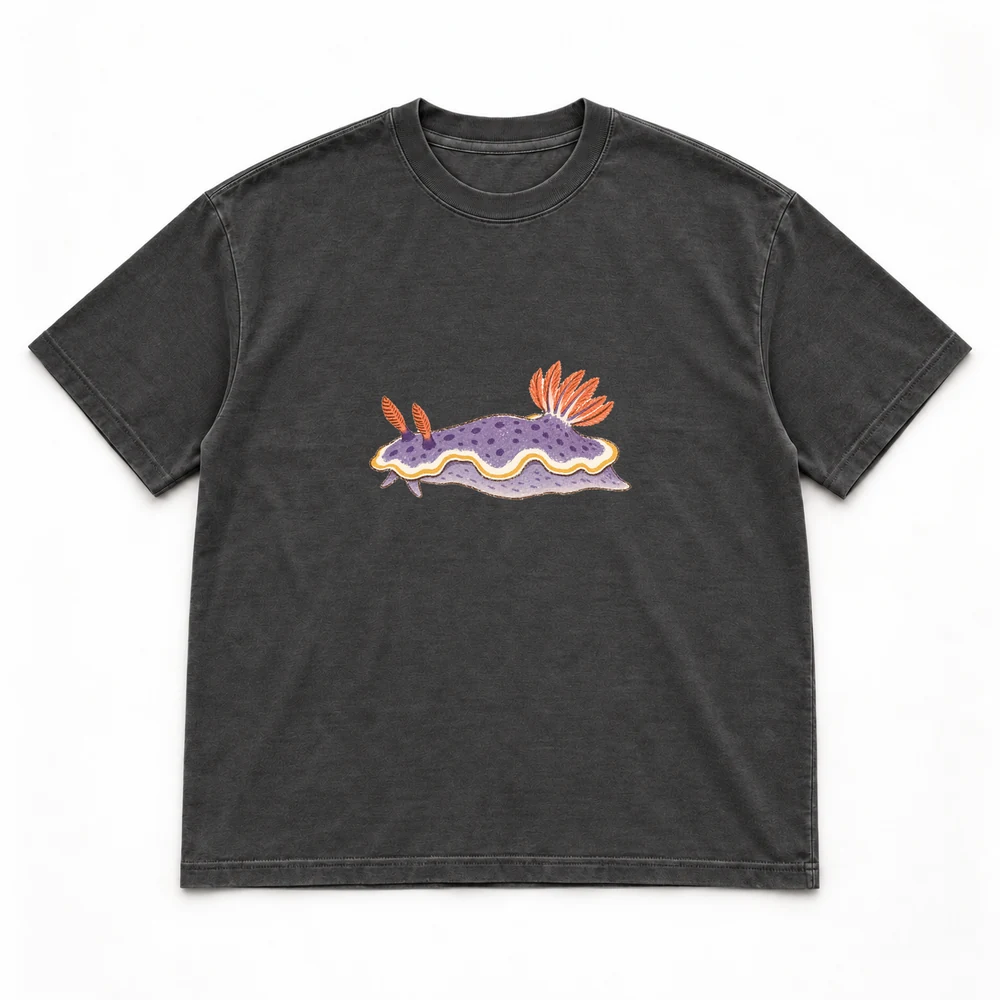 Apolegma nudibranch, Washed black tee
