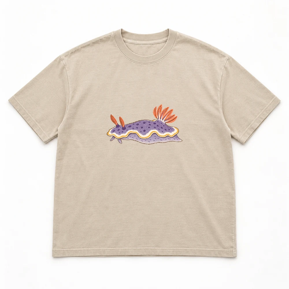 Apolegma nudibranch Little Shoal tee in Washed sand