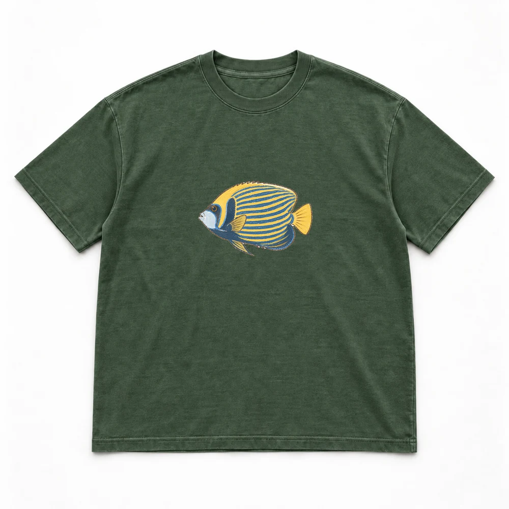 Emperor angelfish · Adult, Forest green tee