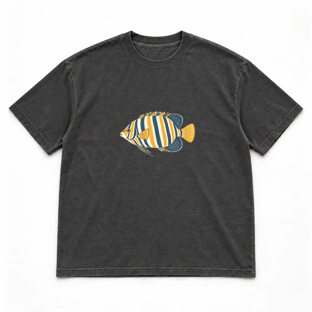Regal angelfish, Washed black tee
