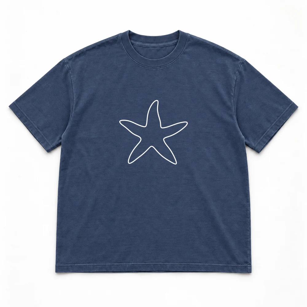 Blue sea star, Navy tee