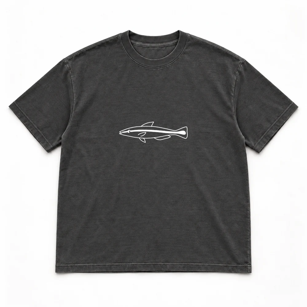 Bluestreak cleaner wrasse Night Dive tee in Washed black