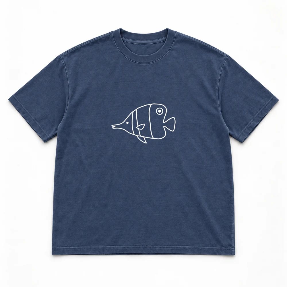 Copperband butterflyfish, Navy tee