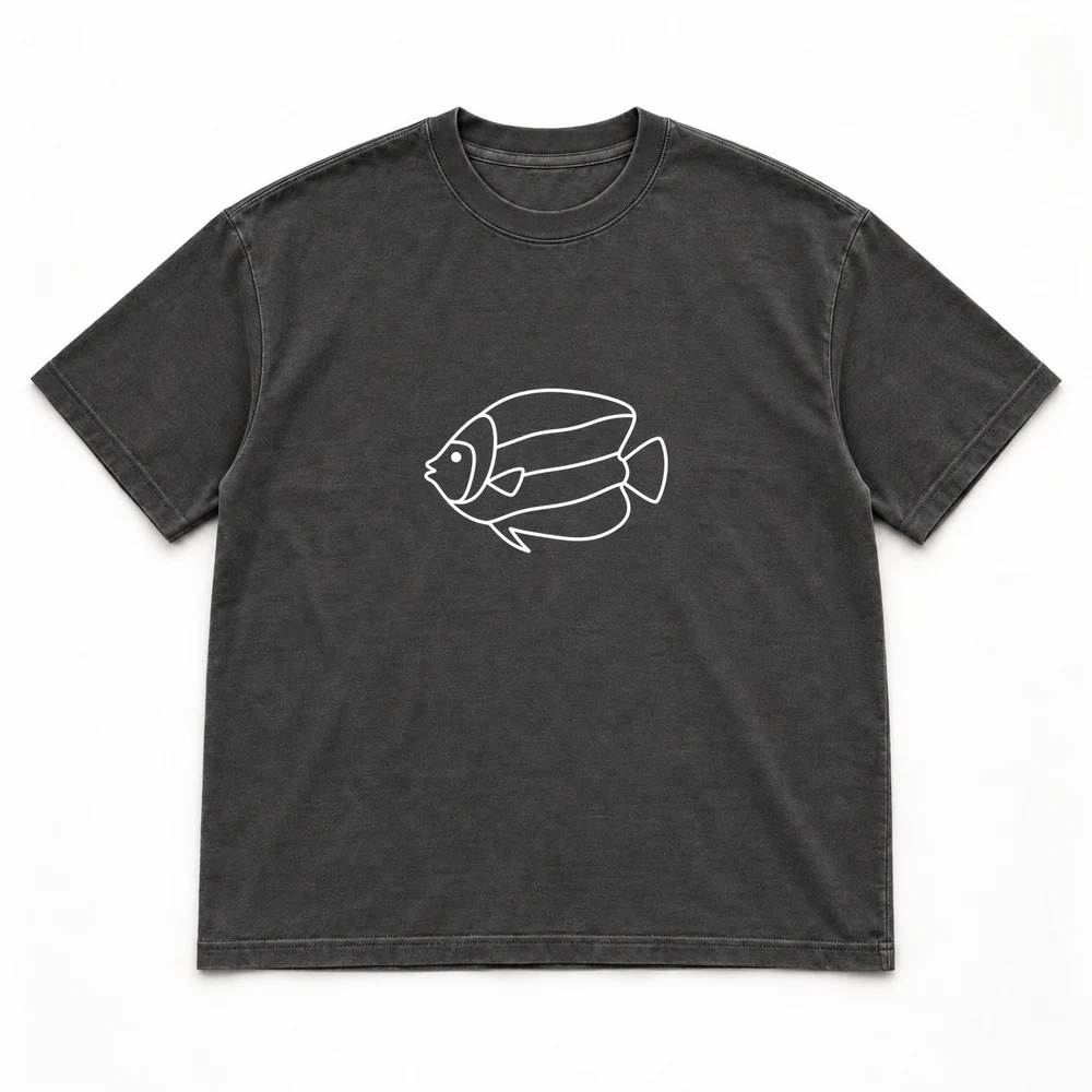 Emperor angelfish · Adult Night Dive tee in Washed black