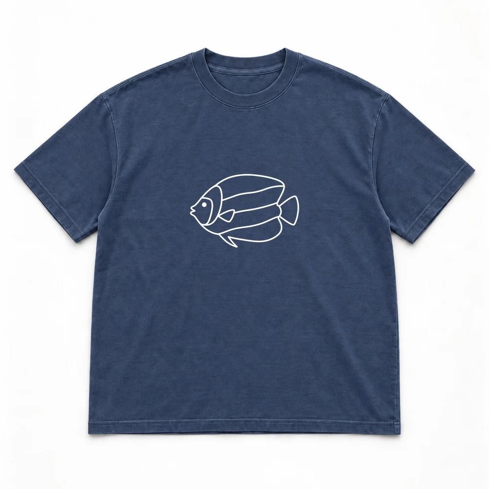 Emperor angelfish · Adult, Navy tee