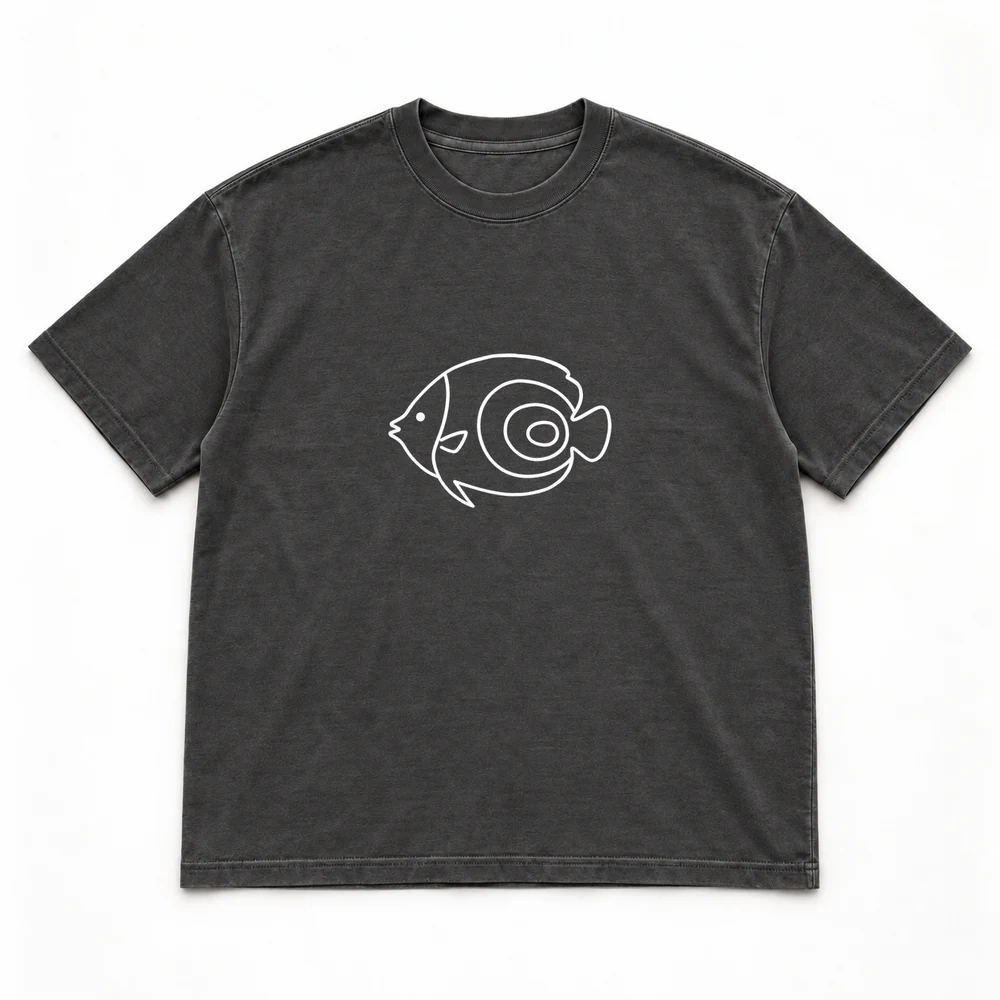 Emperor angelfish · Juvenile Night Dive tee in Washed black