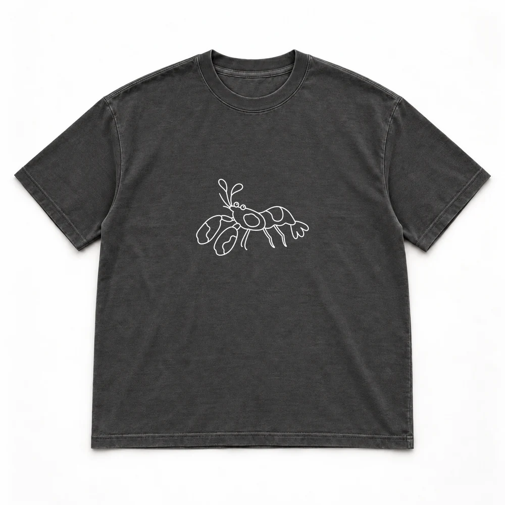 Harlequin shrimp Night Dive tee in Washed black