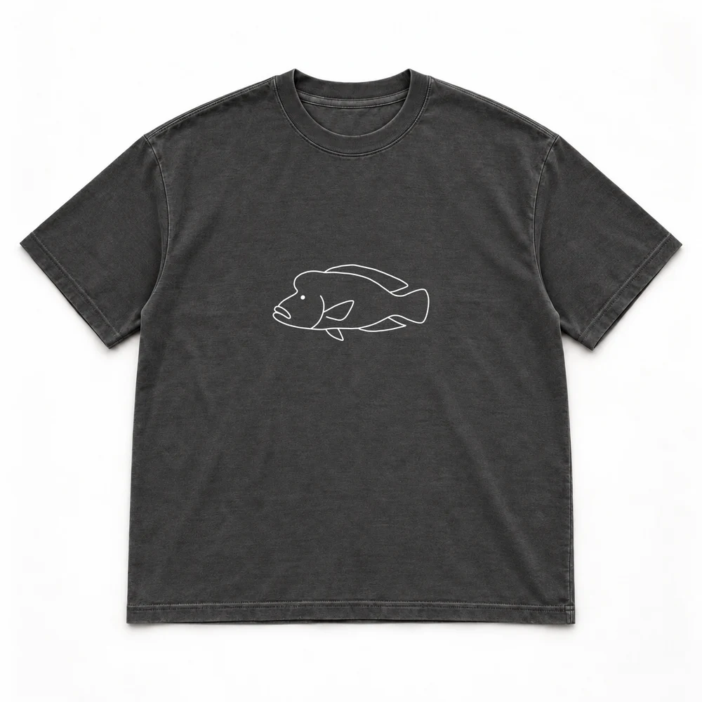 Humphead Māori wrasse Night Dive tee in Washed black