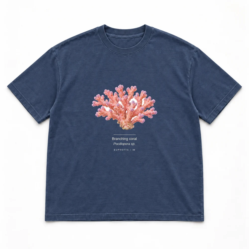 Branching coral, Navy tee